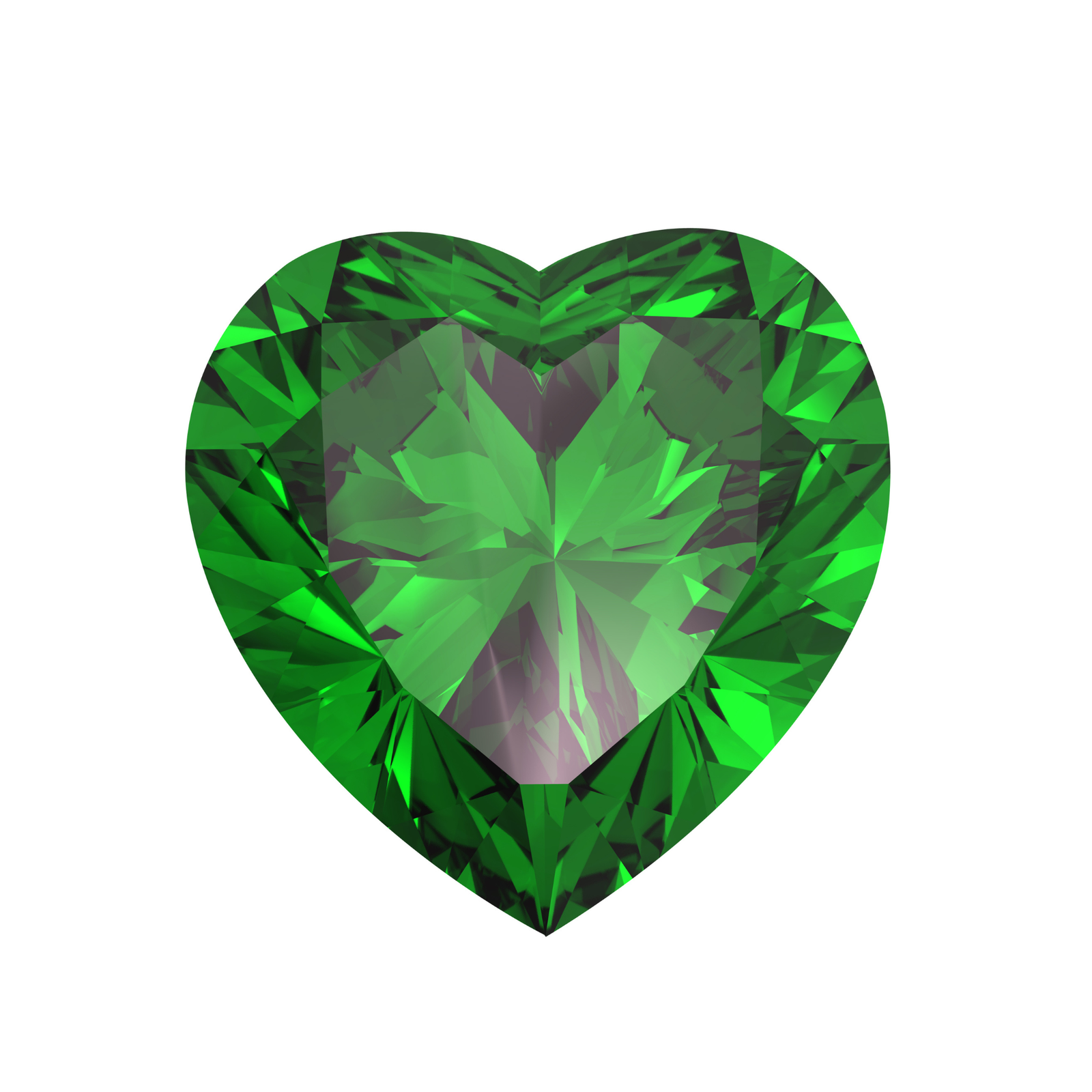 Vivid Green Heart-Cut Emerald
